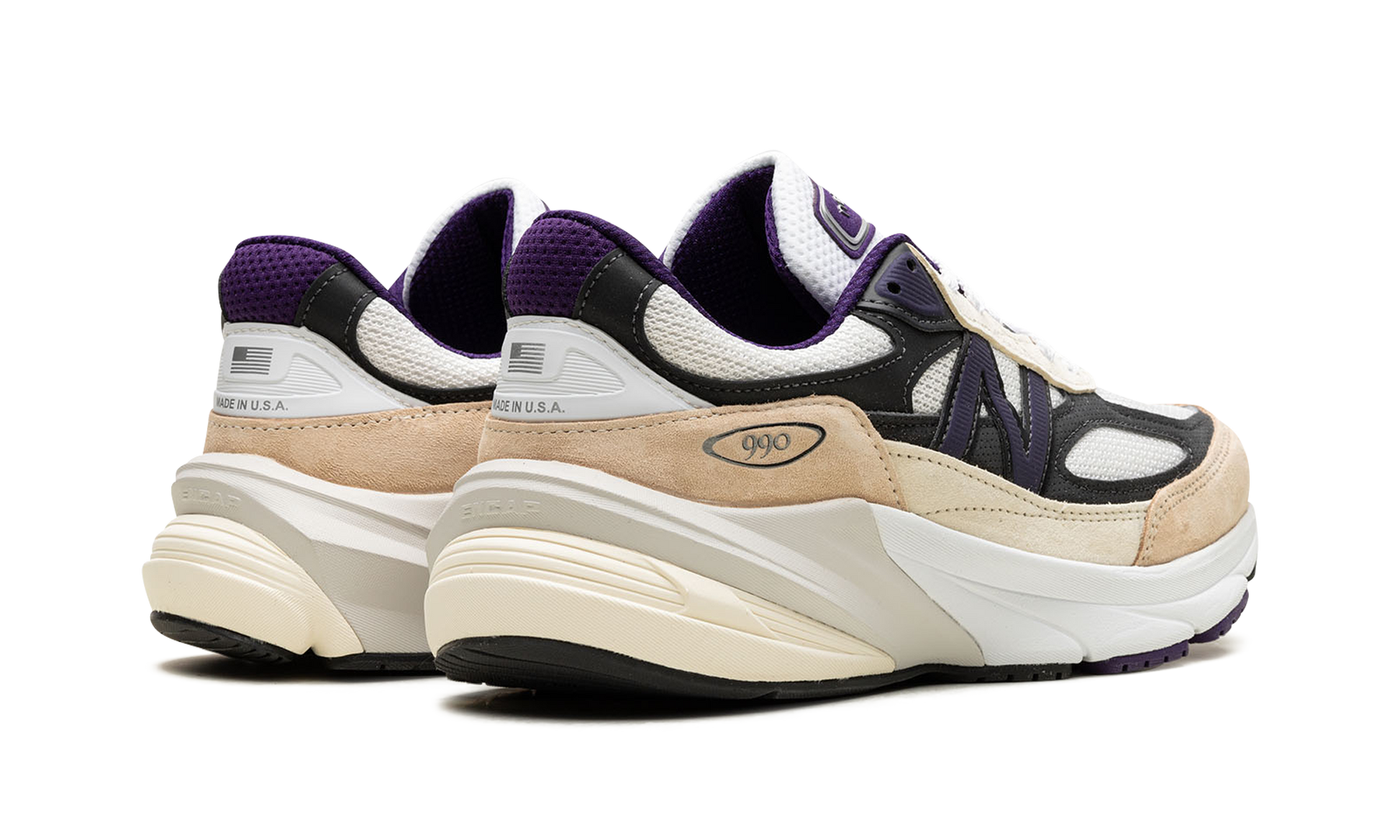 990v6 "Made In USA - Teddy Santis White Black Plum"